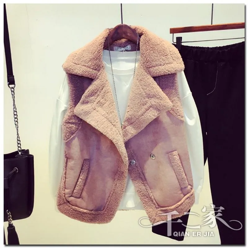 Меховой жилет из овечьей шерсти Женская замшевая верхняя одежда зимний женские