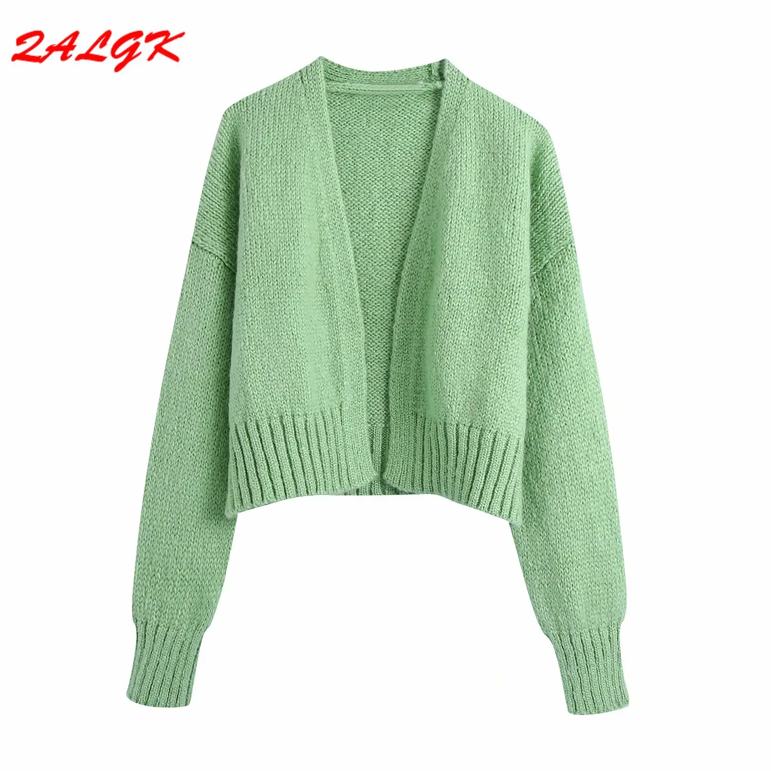 

Sweater Knit Cardigan Knit Women Fall 2021 New European and American Style Solid Color No Button Short Base Shirt Loose Clothes