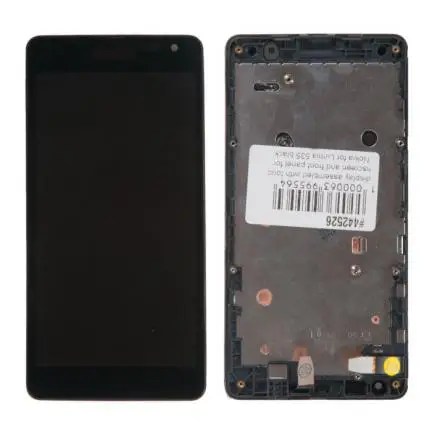 Дисплей в сборе с тачскрином и передней панелью для Nokia Lumia 535 черный PARTS-442526 |