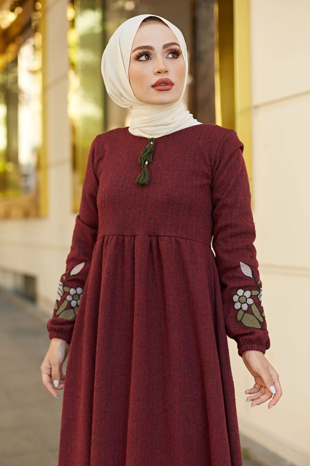 

Women Long Dress Winter Abaya Autumn Arabic Marocian Turkish Dresses Dubai Fashion Fast Shipping