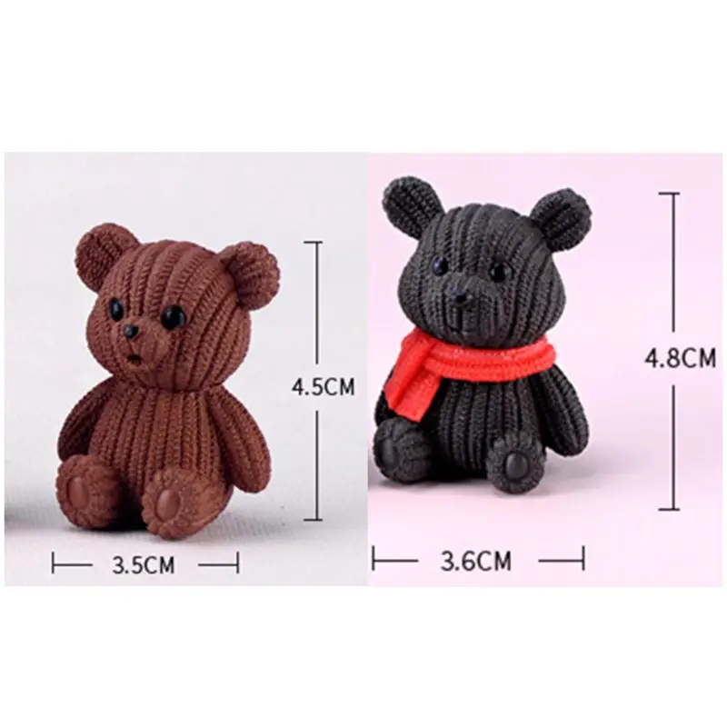 

Popular Party Home Decoration Accessories Cute Plastic Teddy Bear Miniature Fairy Easter Animal Garden Figurines Home Decor