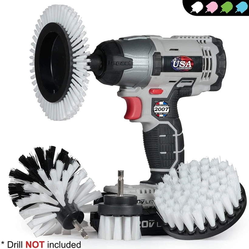 

4Pcs Drill Brush Kit - Drill BrushPower Scrubber for Cleaning Bathroom Bathtub Cleaning Brush D30