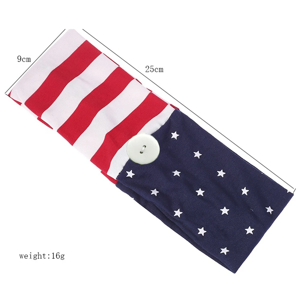 

25CM US Printed Elastic Headband Yoga Sport Anti-Slip Headband For GYM Fitness Exercise Band With Hang buckle Sports Accessories