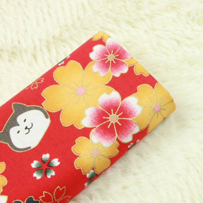 Half yard import cotton linen retro fabric soft breeze gilt cartoon dog head print handmade DIY patchwork bag telas A745 | Дом и сад