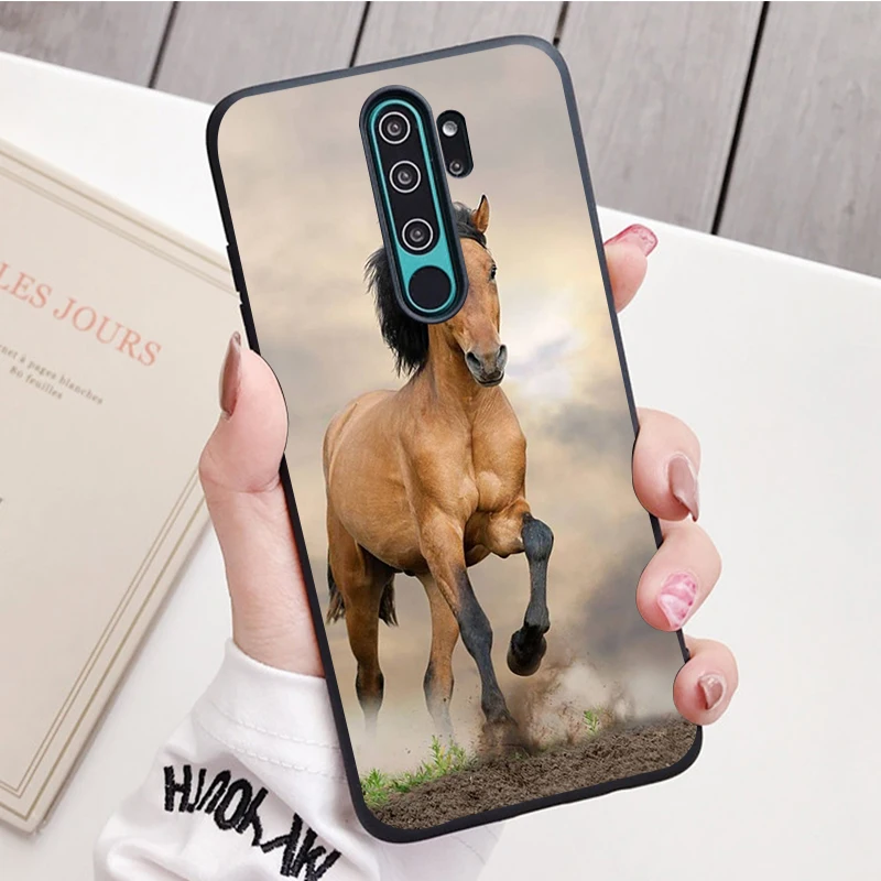 Чехол для телефона Horse Animal черного цвета из силикона для Redmi note 9 8 7 Pro S 8T 7A.