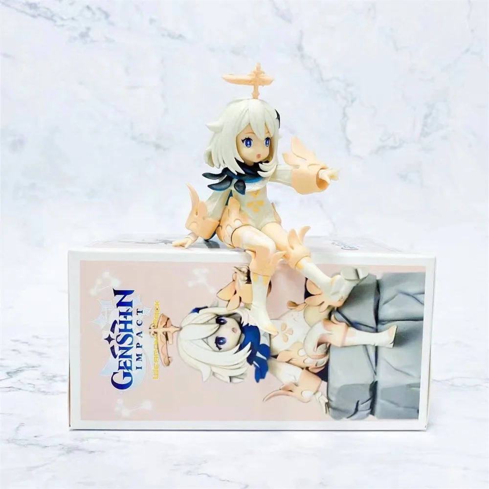 

New 13cm sitting position Genshin Impact Paimon Anime Figure Paimon Action Figure PVC kawaiii girl Collectible Model Doll Toys
