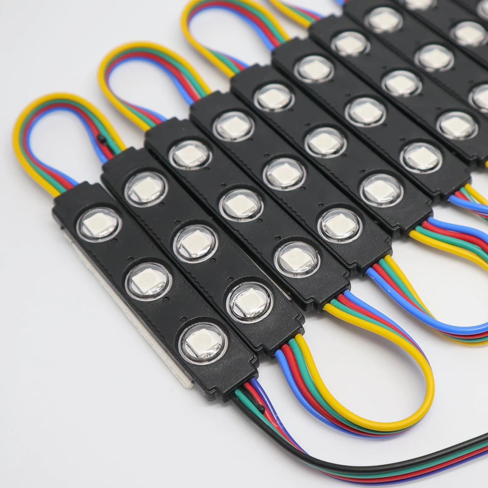 20 шт./лот RGB светодиодный модуль SMD 5050 12 В постоянного тока для рекламного дизайна