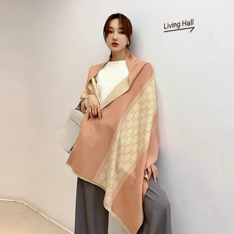 

Winter Scarf Women Cashmere Shawls Wrap Luxury Design Letter Print Lady Large Bufanda Bandana Warm Soft Thick Pashmina Blanket