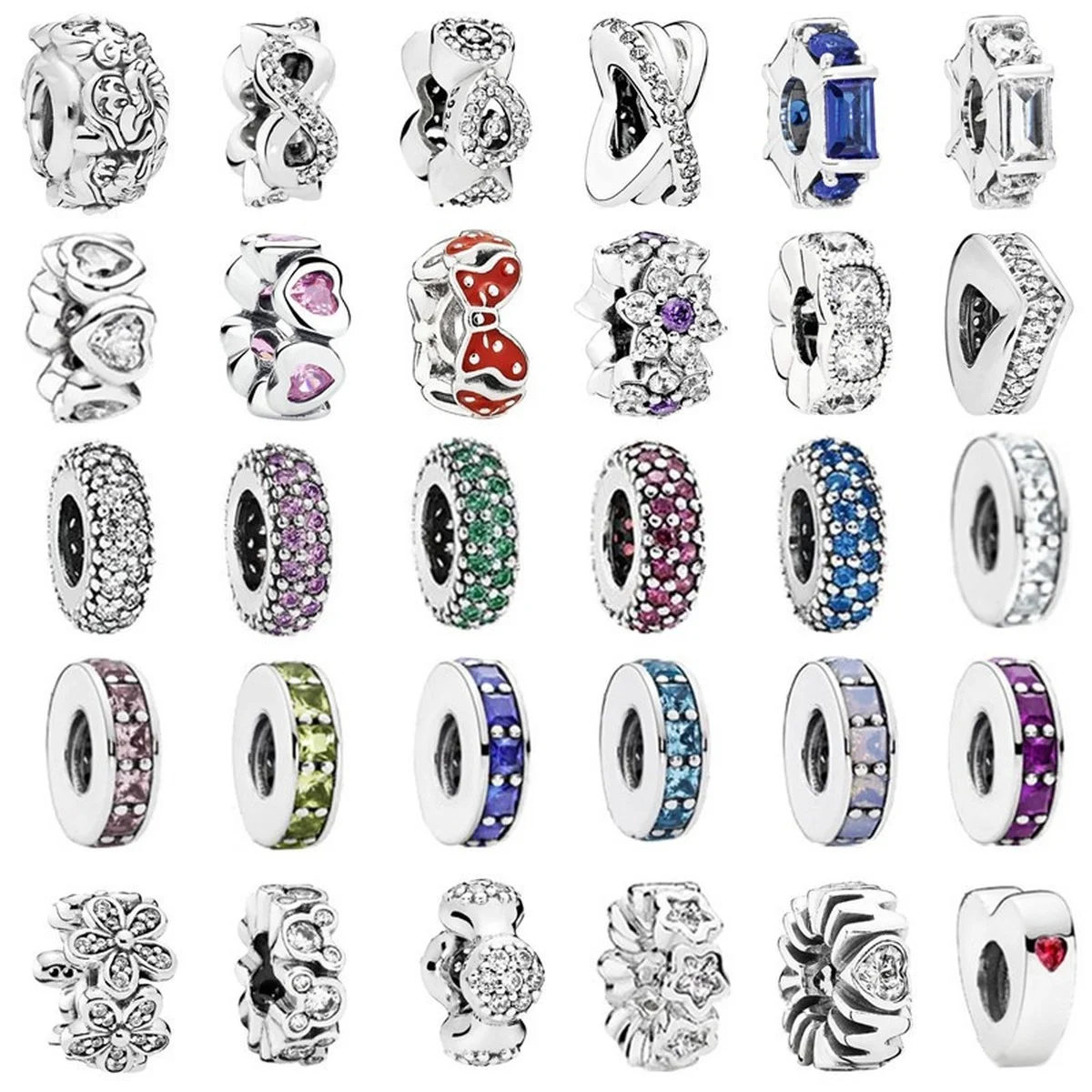 

925 Silver Stone Cilp Positioning Buckle Charm Fit Pandora Original Bracelet Charms Beads For Women DIY Jewelry