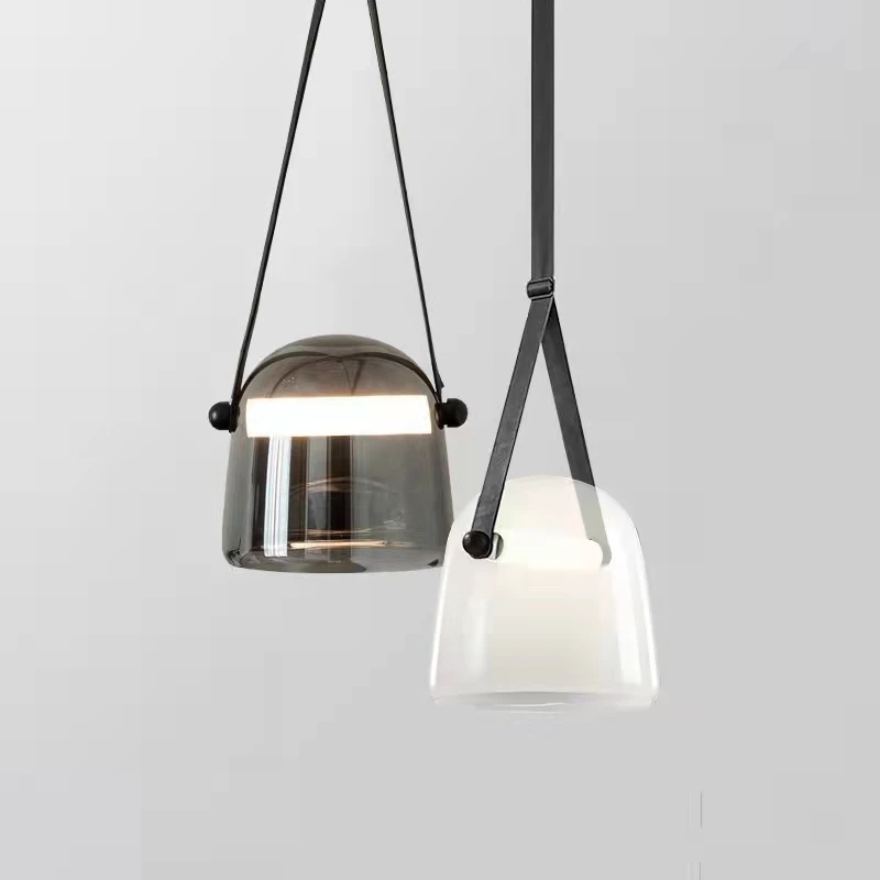 Nordic Individuality Glass Belt Restaurant Chandelier Single Head Modern Simple Creative Cafe Bar Clothing Shop Art Lamps | Лампы и