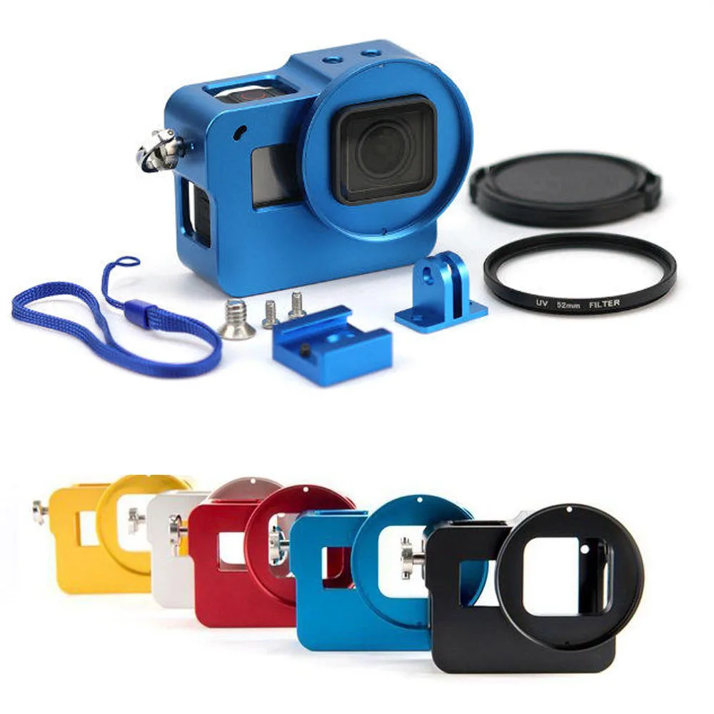 

Aluminum Case Frame Housing Cage Lens Cap Cover UV Filter for GoPro Hero 5 6 7