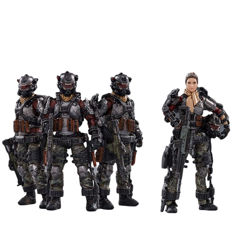 

1/18 JOYTOY Action Figures (4PCS/Set) Skeleton Force Twin Sickle Team And Single Female HELAN Soldier Model Toys Collection