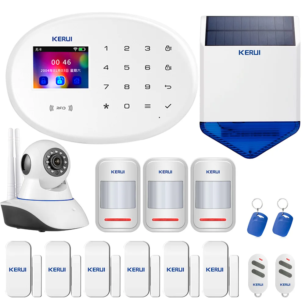 Домашняя система сигнализации KERUI W20 WIFI GSM 80 дБ громкая сирена детектор движения