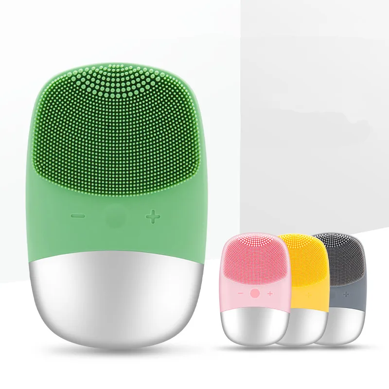 Электрическая мини USB щетка для очищения лица и силиконовый звуковой очиститель