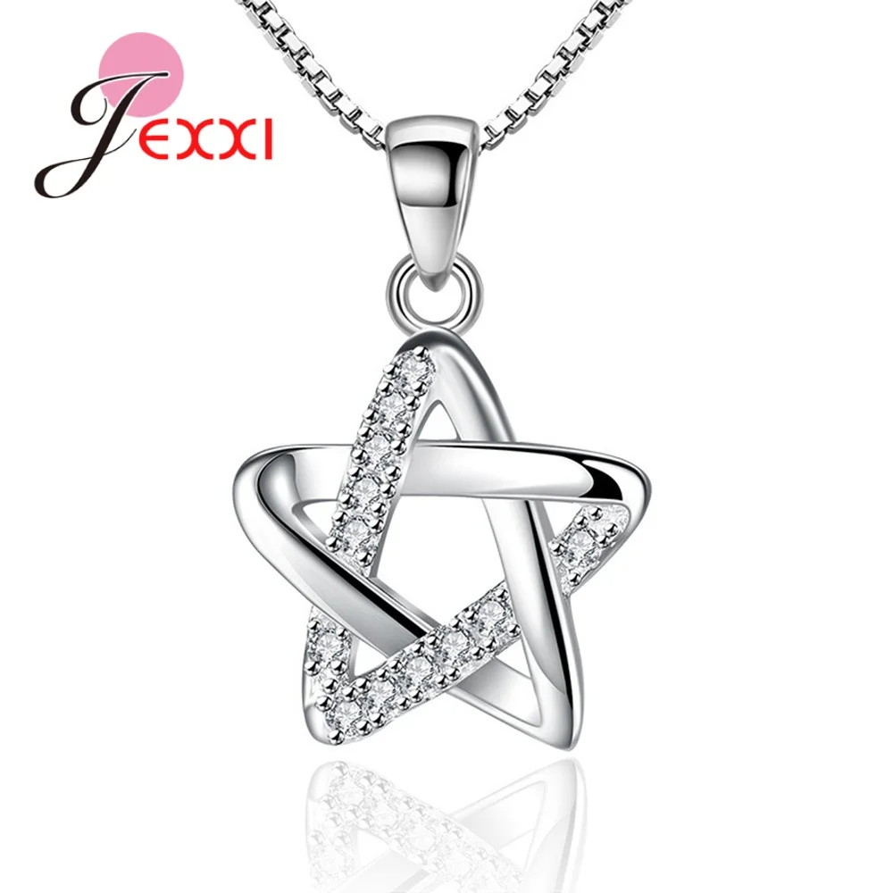 Ожерелье из серебра 925 пробы много стилей треугольные круглые геометрические