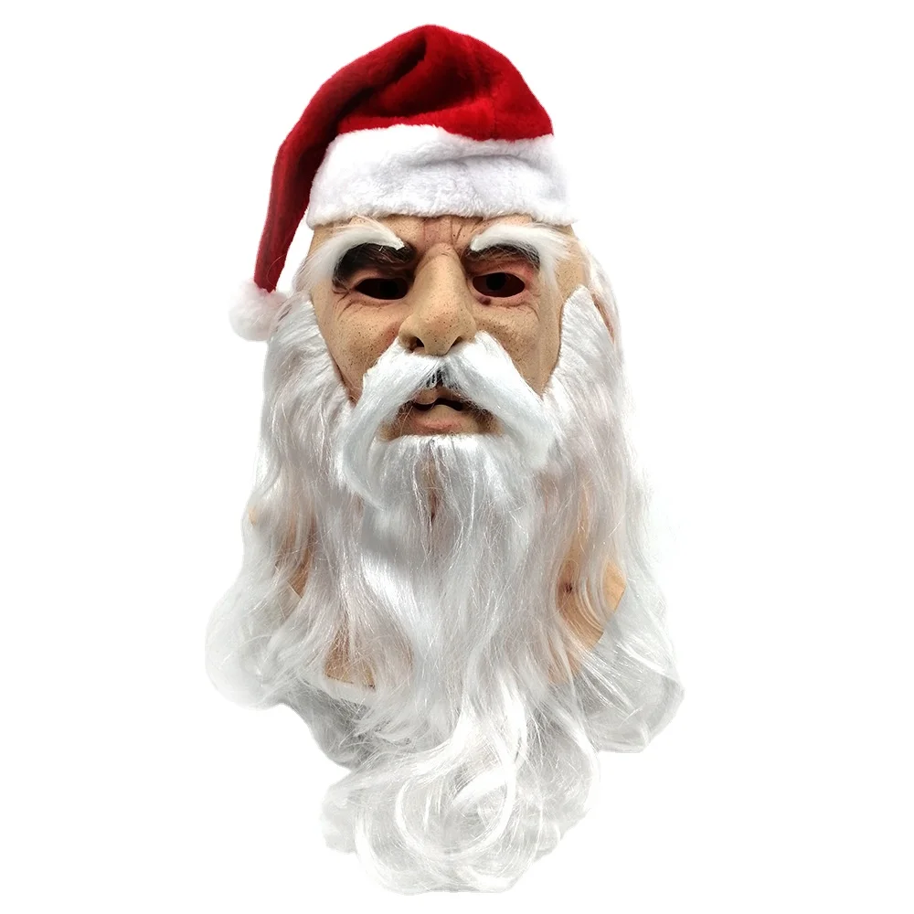 

Merry Christmas Santa Claus Cosplay Latex Mask Cute Santa Claus Costume Masquerade Wig Beard Dress Up Xmas Party