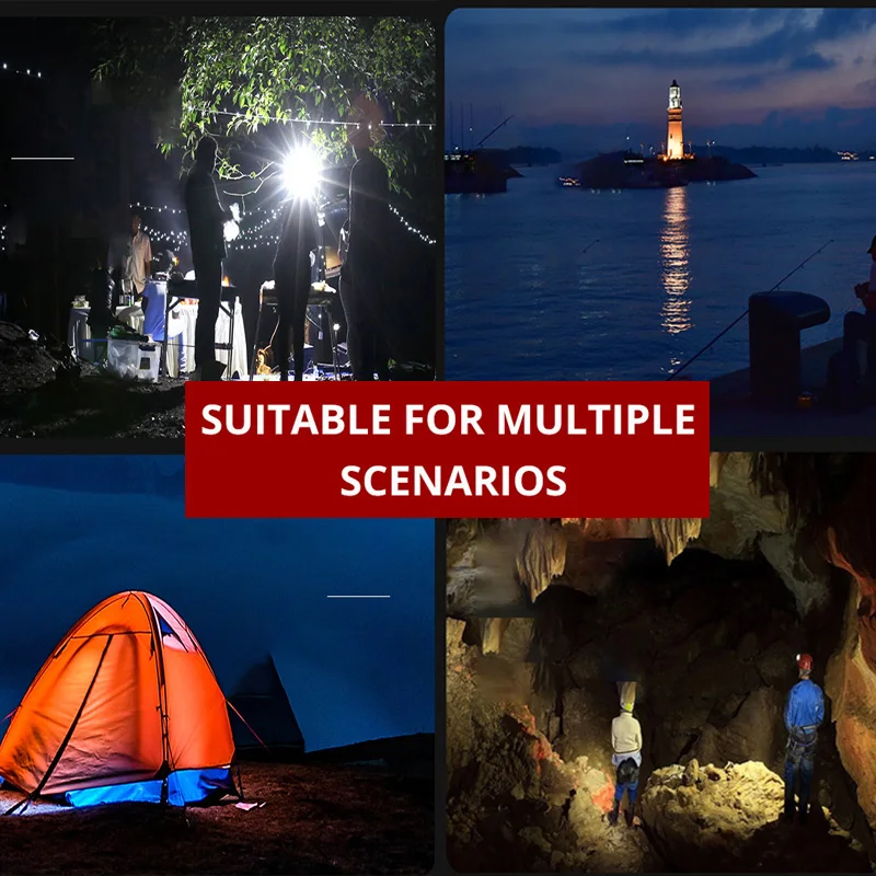 

9900MAH LED Flashlight High Power Outdoor Work Light Portable Camping Lantern Rechargeable Magnet White or Warm Light Repair 30W