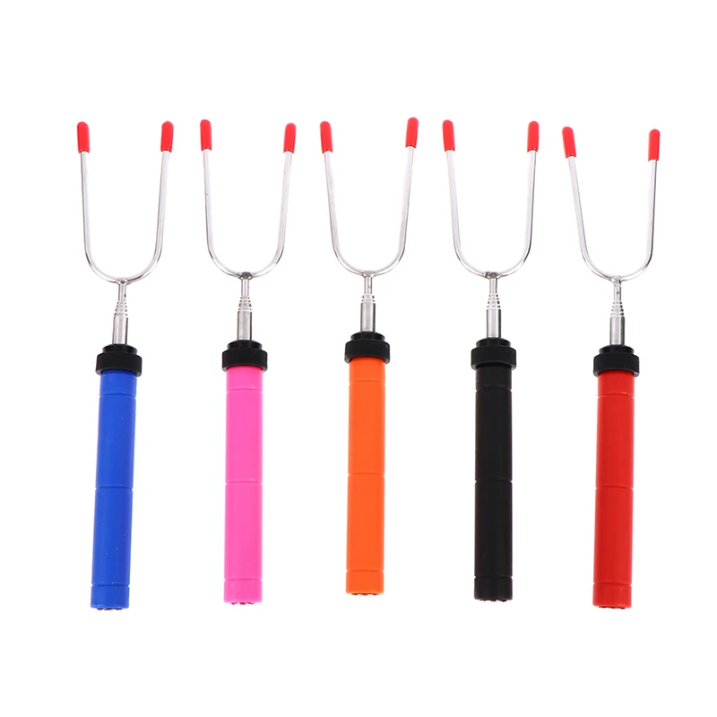 

Telescoping BBQ Fork Roasting Sticks Marshmallow Hot Dog Smore Skewers Stainless Steel