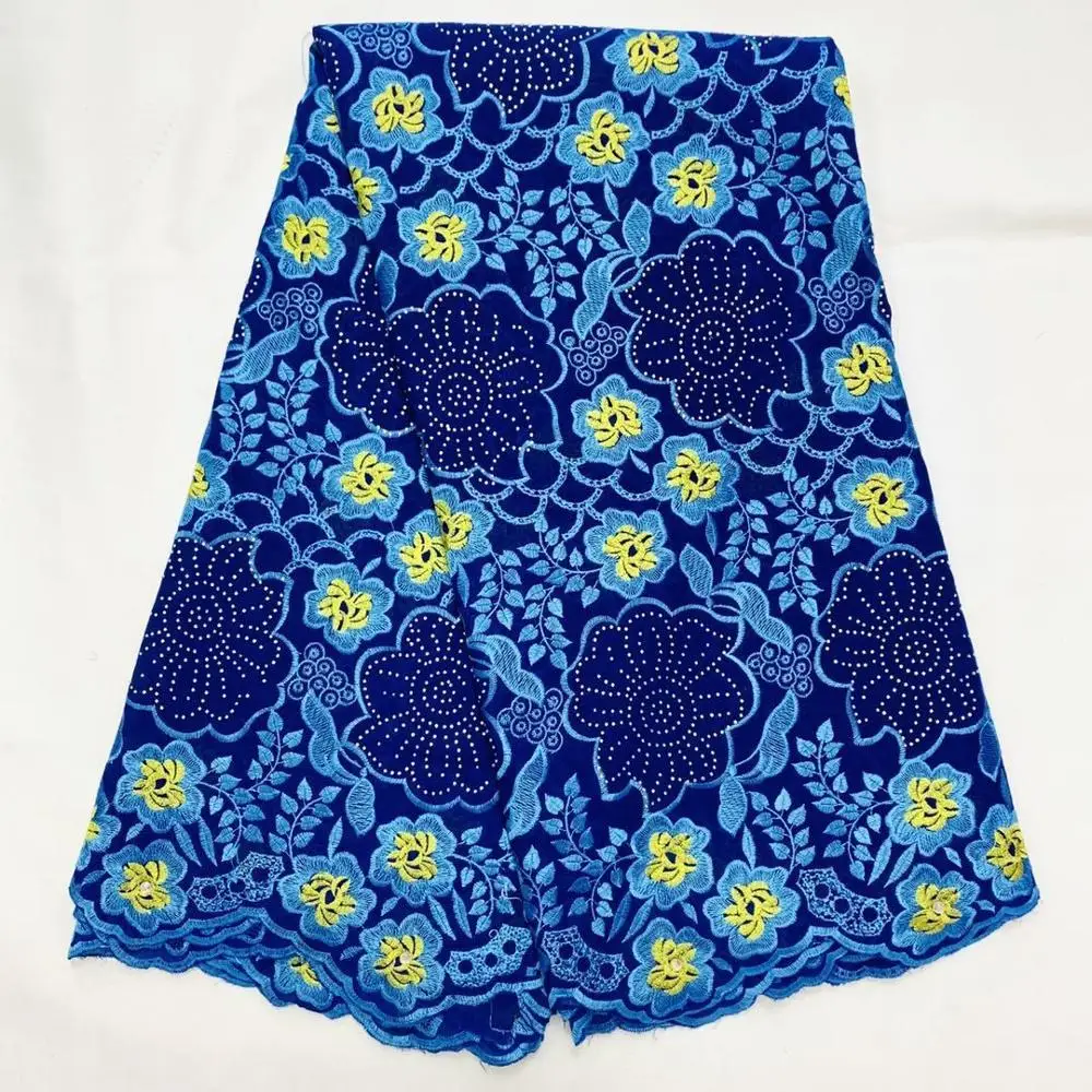 Голубая африканская сухая кружевная ткань 2020 Высокое качество Кружева Тюль