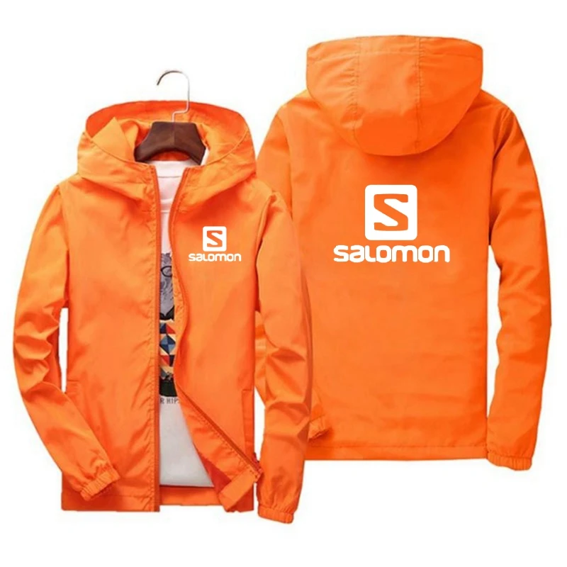

Brand Men'S Bomber Jacket Thin Section Long-Sleeved Summer Jacket Hooded Jacket Windbreaker Zipper Sun Protection Brand Clothing