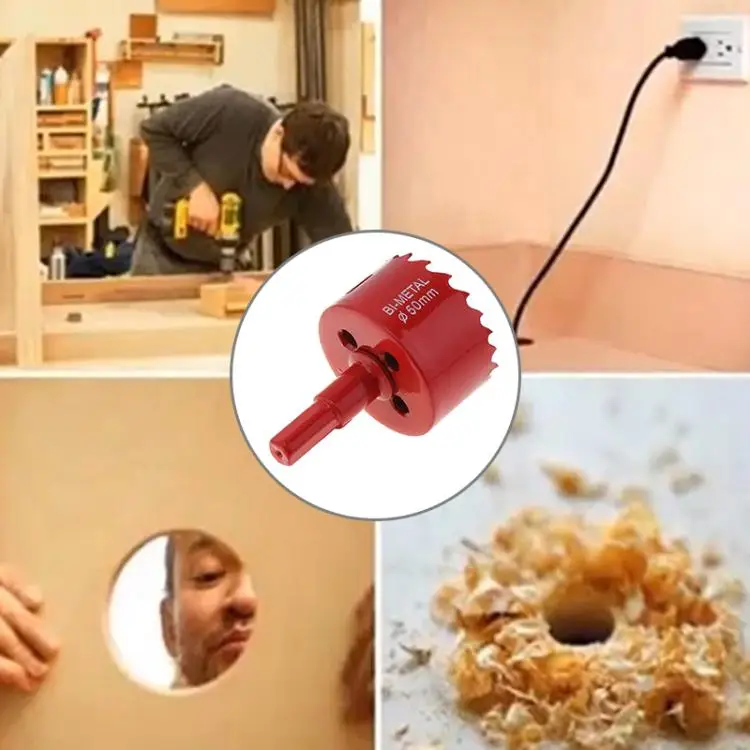 

Woodwork Hole Saw 50mm M42 Bi-Metal Hole Saw Drilling Hole Cut Tool with Sawtooth and Spring for PVC Plate / Woodworking