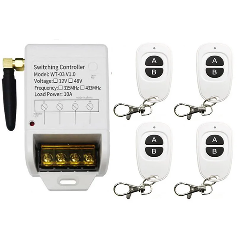 DC12V-48V 1CH RF беспроводной переключатель релейный приемник пульты дистанционного