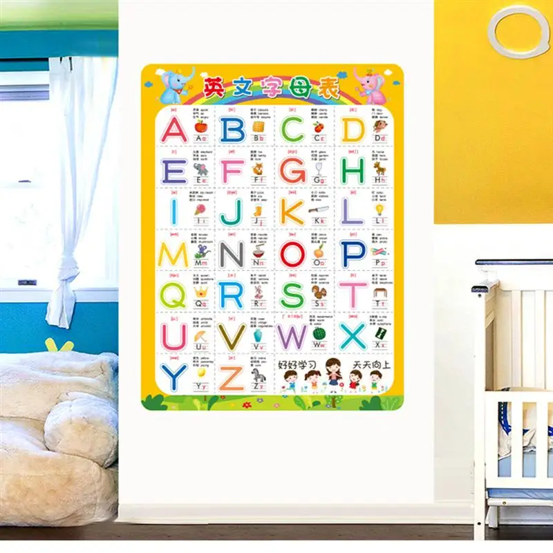 Practical Early Learning Sticker English Letters Recognizing Wall Stickers Decals Home Adornment for Kids Room |