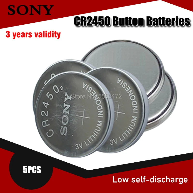 5 шт. 100% оригинальный Sony CR2450 CR 2450 3 в 550 мАч литиевые батареи для часы swatch