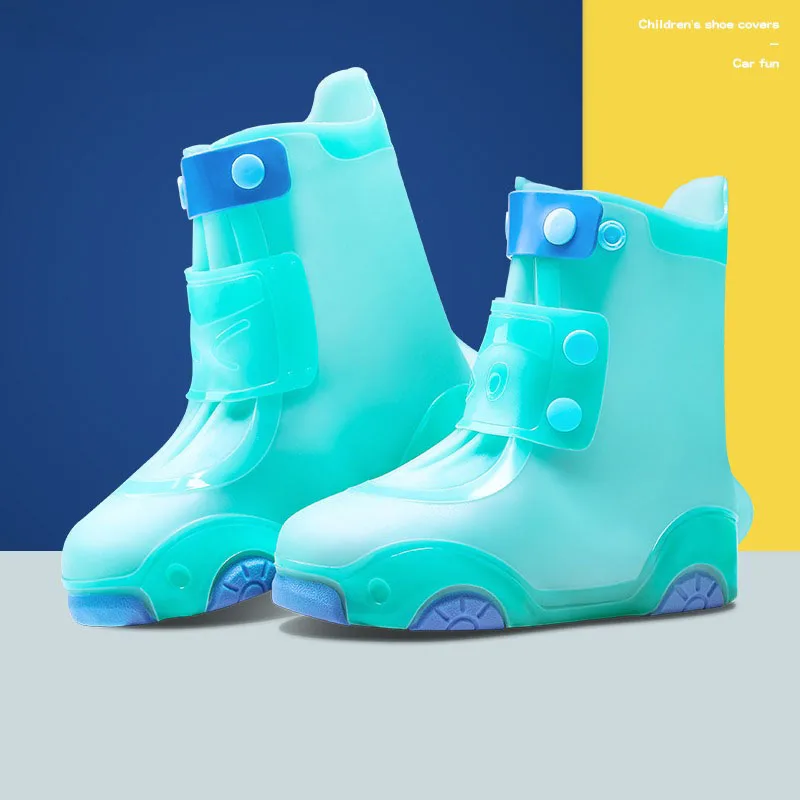 

Детский водонепроницаемый чехол из ПВХ для обуви от дождя, уличный спортивный Чехол для мотоцикла, велосипеда, езды, детский резиновый неск...
