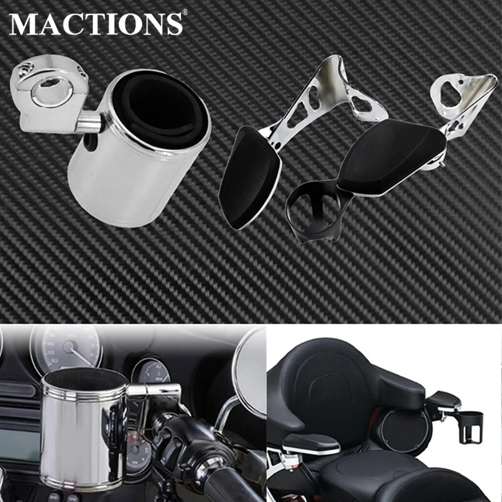 Online Reposabrazos Cromado Para Motocicleta, Soporte De Bebidas Ajustable Para Harley Touring Electra Road Glide Ultra & Triglide 14-Up