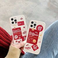 cute cartoon smiley label letter korean phone case for iphone 12 11 pro max x xs max xr 7 8 puls se 2020 cases soft tpu cover