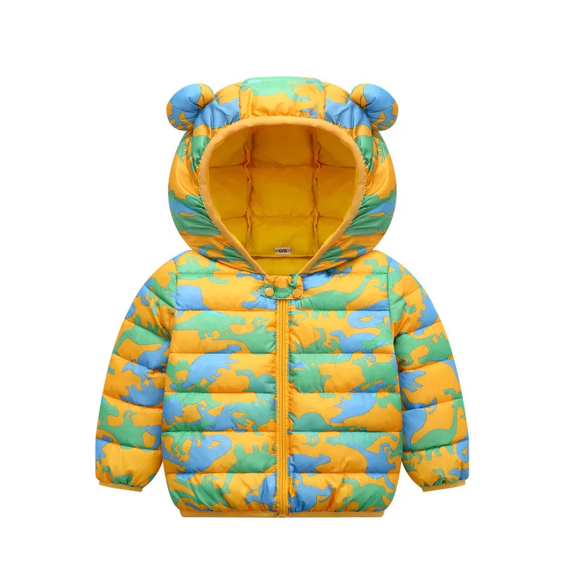 

Autumn And Winter Children Hooded Down Cotton Clothes Kids Baby Cartoon Warm Jackets For Boys Girls Zipper Childrens Overalls