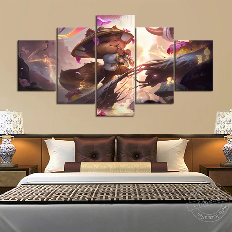 

LOL Game Poster New Spirit Blossom Skins of Teemo Wall Picture for Living Room and Playroom Decor Canvas Painting Birthday Gift