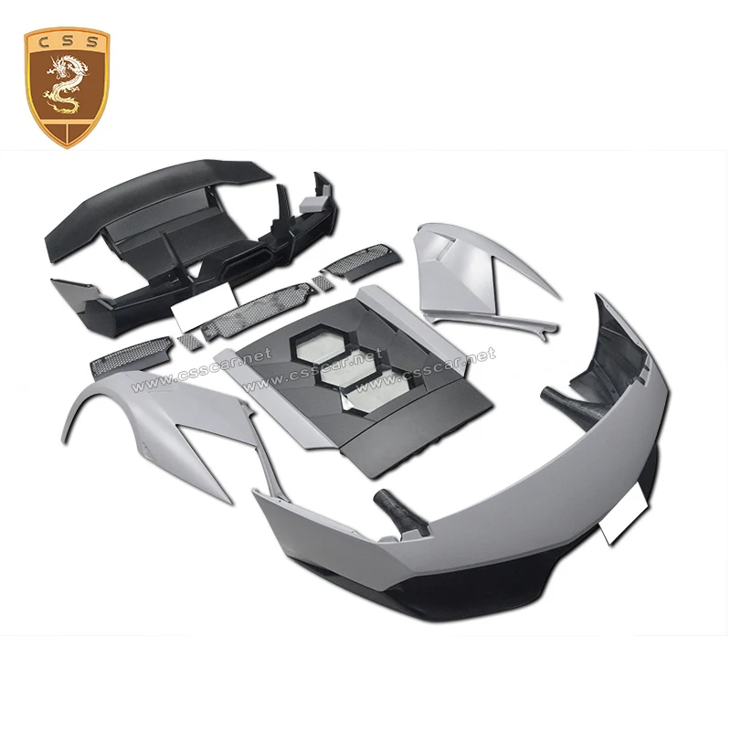 Обновление до LP670 Стиль углеродного волокна тела комплект передний задний бампер