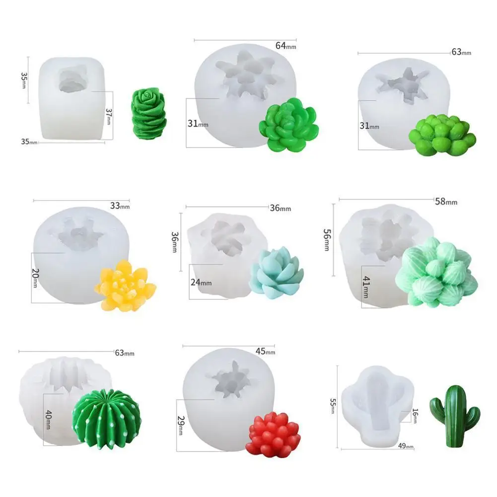 

Succulent Plants Cake Silicone Mold 3d Succulent Candle Molds Fondant Cake Decorating Tools DIY Handmade Soap Mould Flower