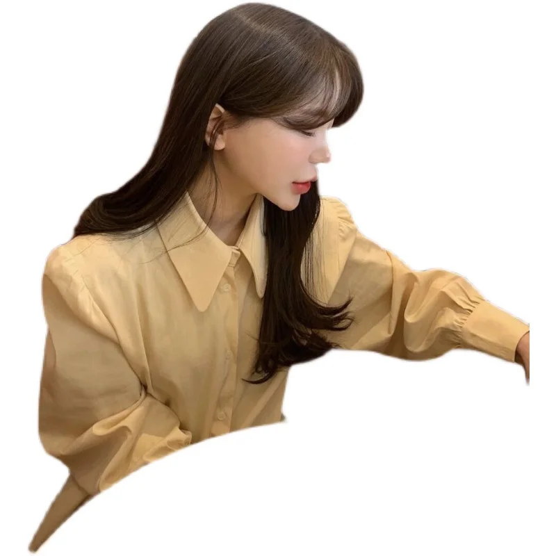 

Vigorous Girl Korean Ins Early Spring New Arrivals Cute Youth-Looking Milky Yellow White All-Match Long Sleeve Bandage Dress