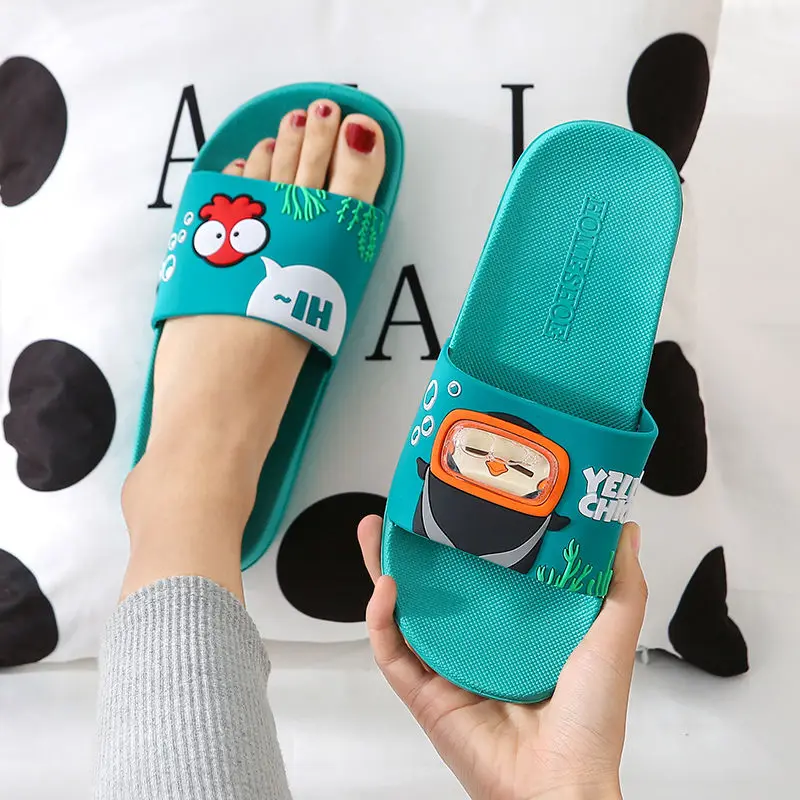 

Summer Slides Cartoon Women Slippers Cute Beach Home Slippers Slip on Slide Sandals Men Shoes Bothe Flip Flops Women Shoes