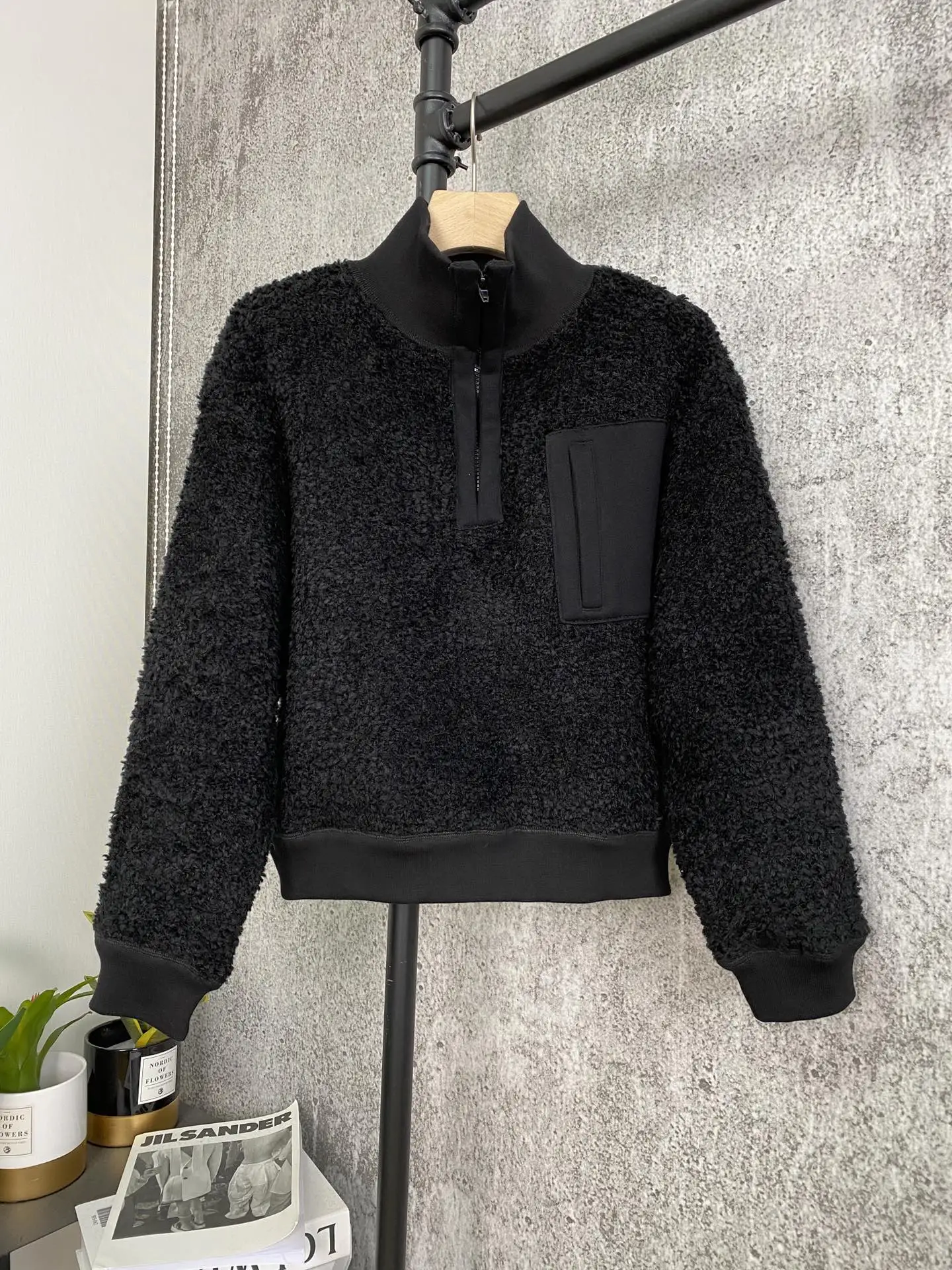 

New Ladies 2021 High Quality Fashion Long Sleeve Stand Collar Wool Knit Woolen Jacket 1224