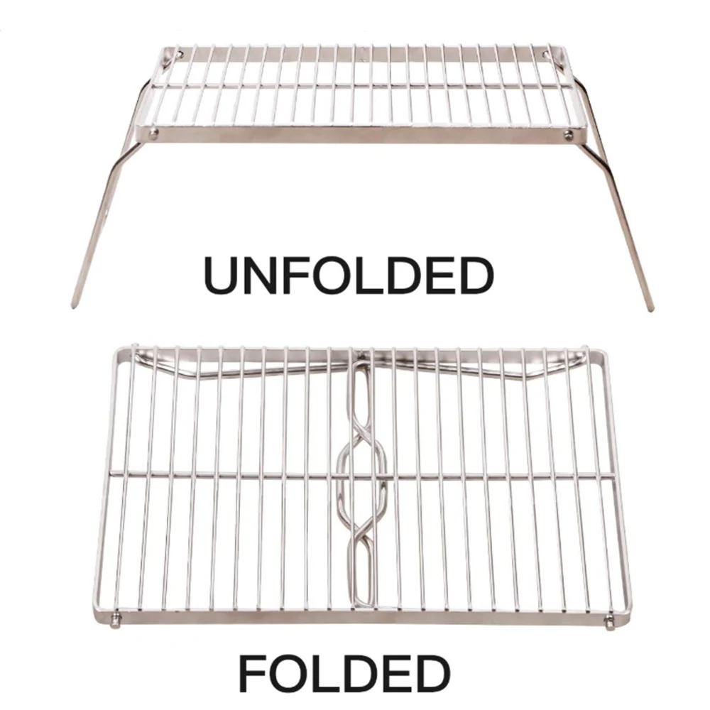 Карманный гриль для барбекю портативный из нержавеющей стали складной