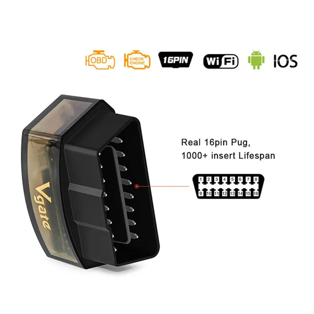 Dragonpad iCar Pro wifi низкая мощность EOBD/OBD2 автомобильный детектор поддерживает IOS и Android для Vgate