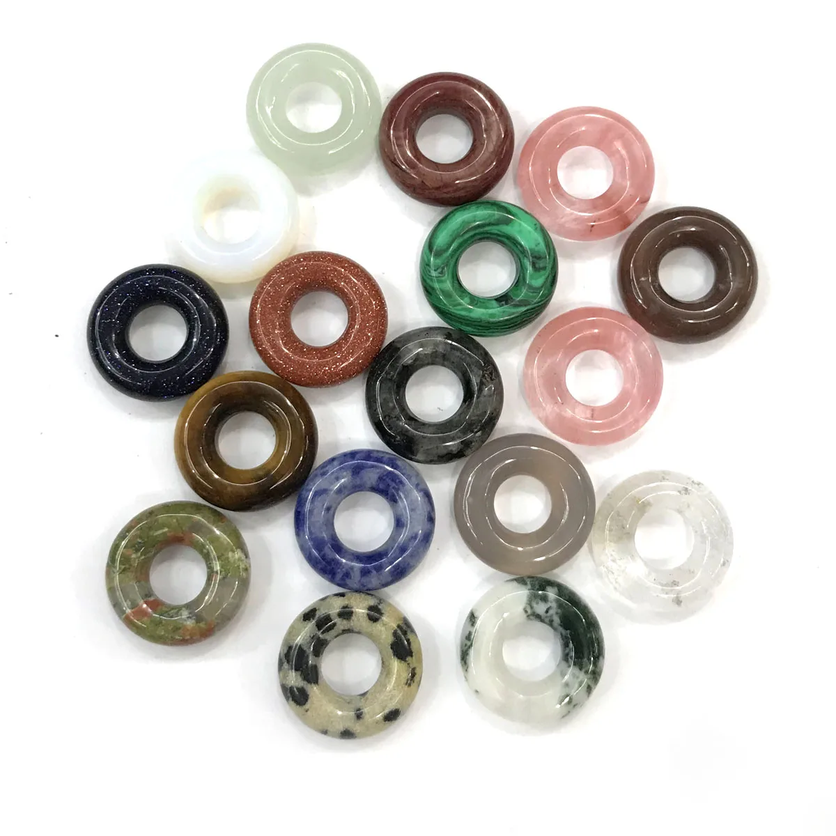 Круглое кольцо с голубым песком подвесной рейки исцеляющий полудрагоценный