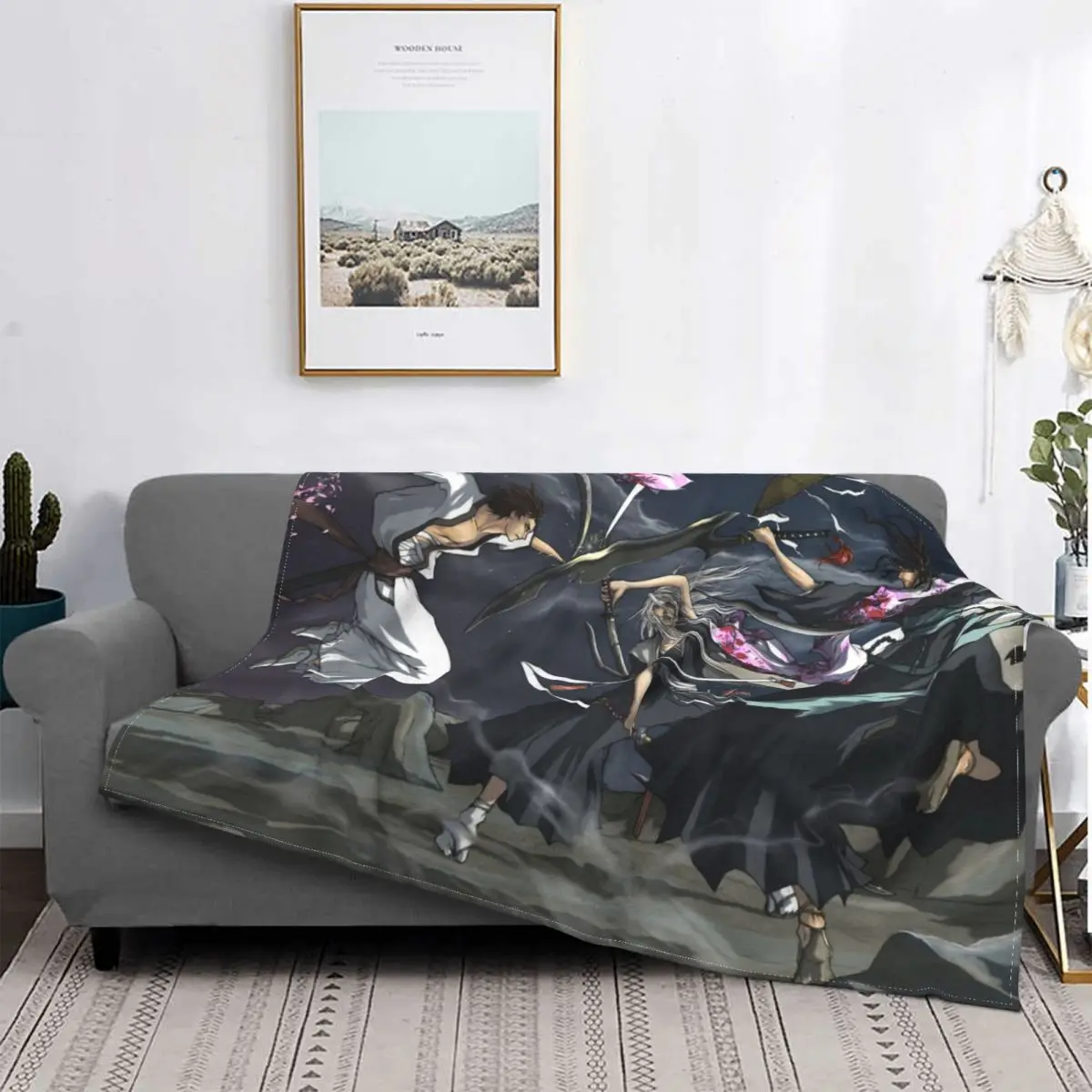 

Lejía Kurosaki Ichigo Young Comics, mantas de felpa polar Coral, decoración de dormitorio, ropa de cama, sofá, colcha