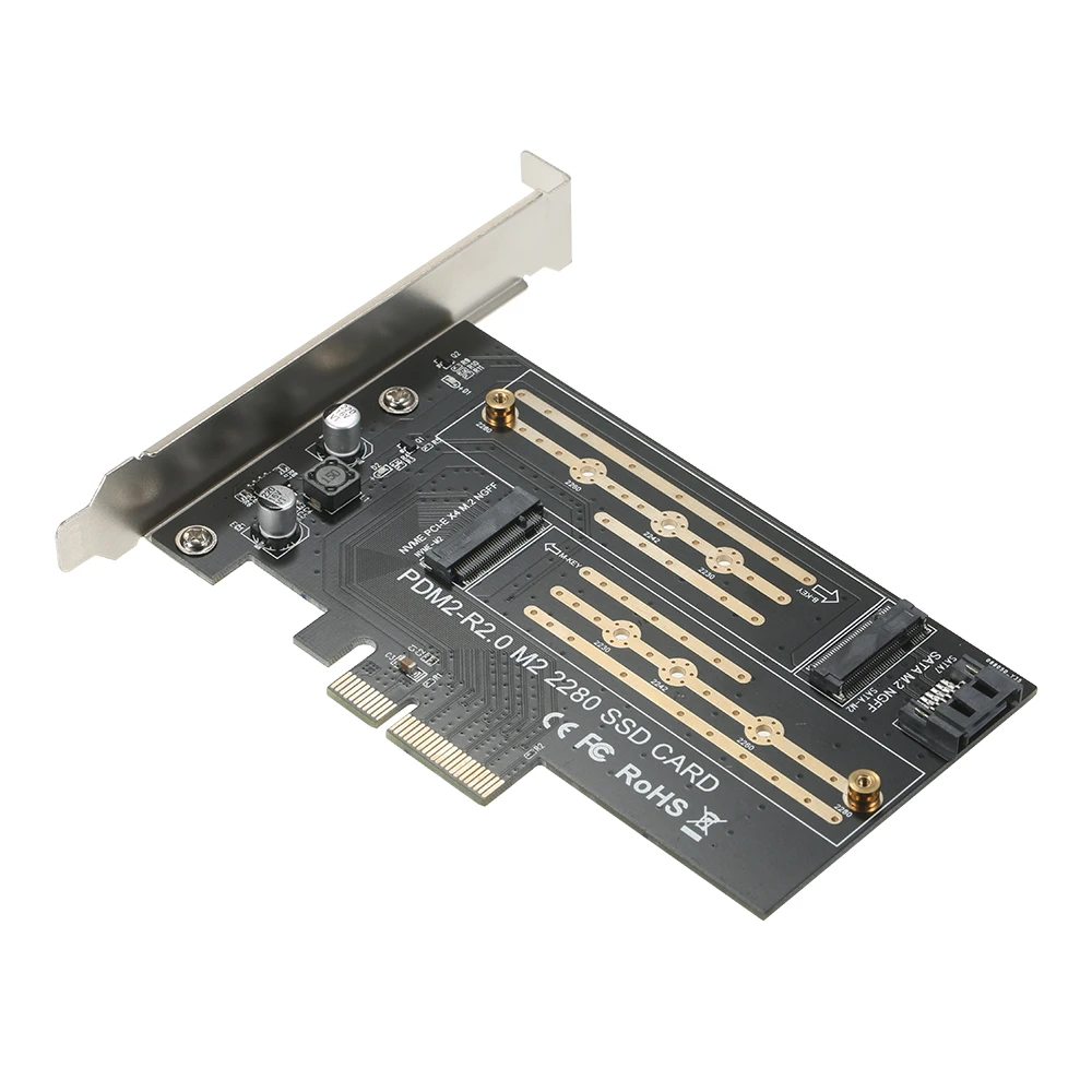 M.2 NVME to PCI-E X4 Expansion Card SSD Adapter with M-key B-key Interfaces Support SATA Dual Protocol | Компьютеры и офис
