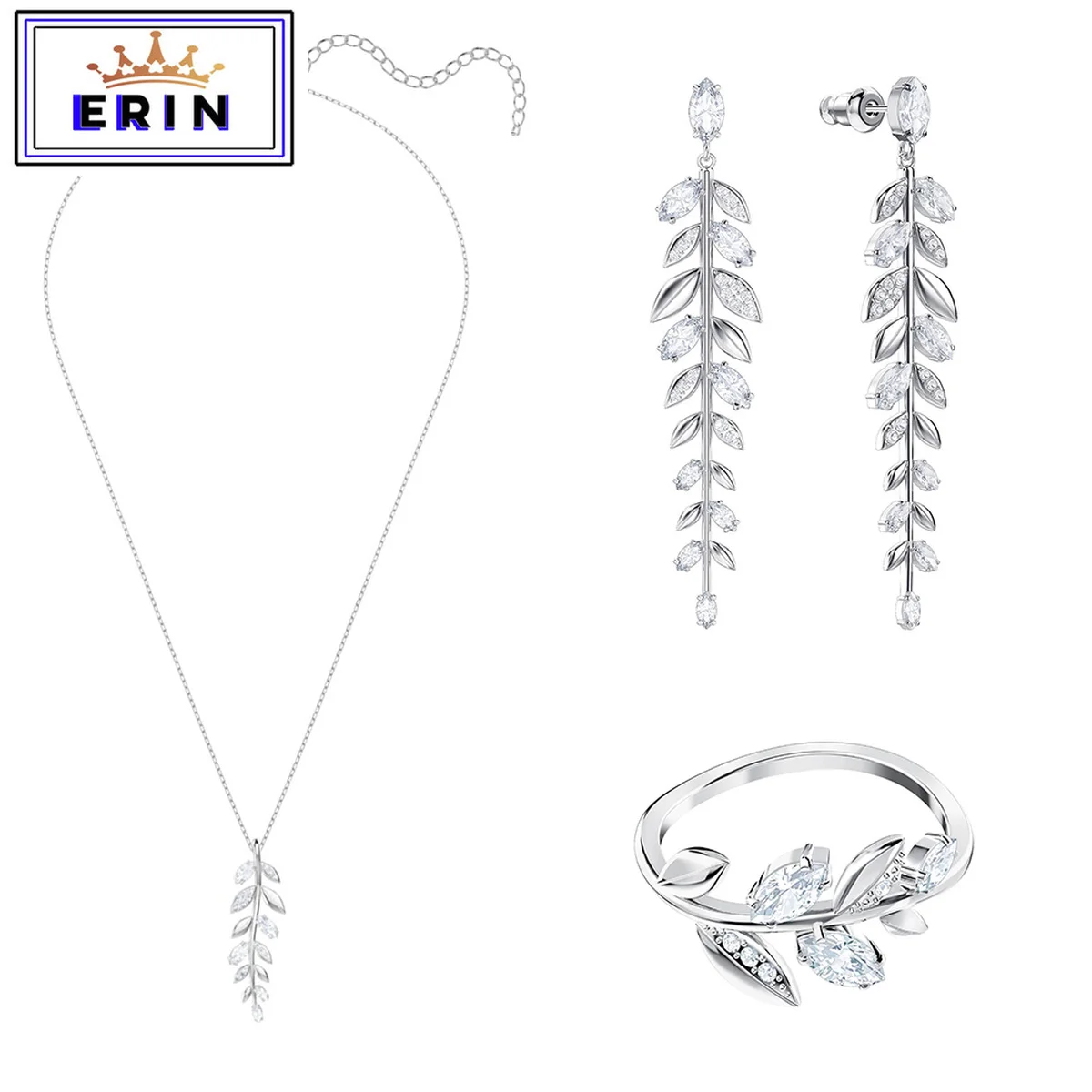 

ERIN New SWA, exquisite Leaf Pendant Necklace Set
