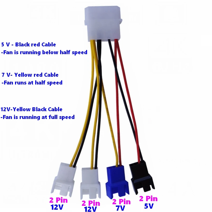 IDE 4-контактный кабель Molex-2-контактный (4-контактный 3-контактный совместимый)