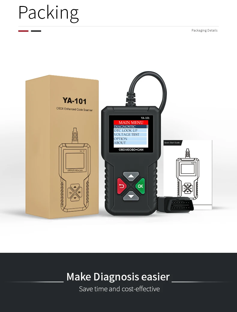 YA101 YA201 OBD2 сканер OBD II автоматический считыватель кодов автомобильный диагностический инструмент PK obdlink easydiag OM123 CR319 AD310 ELM327 V1.5 инструмент сканирования
