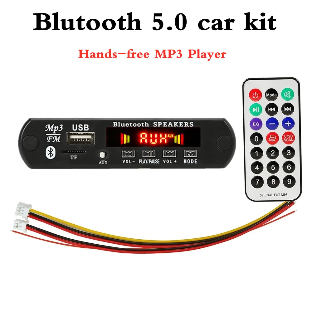 

Car radio receiver module Decoder Board 6V-12V Bluetooth-compatible 5.0 Car FM Radio Module TF USB AUX WMA Player Decoder