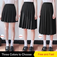 japanese student girls skirt school uniform solid color jk suit pleated skirt shortmiddlelong high school elastic waist dress
