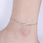 Lucktune Ножной браслет с именем на заказ, цепочка для ног, персонализированные ножные браслеты для женщин, пляжные ювелирные изделия из нержавеющей стали, очаровательный браслет на лодыжку