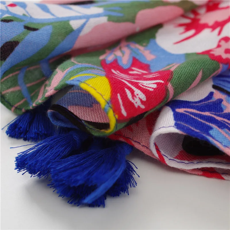 

Luxury Brand Spring Summer New Retro National Style Cotton Linen silk Scarf Women Sunscreen Shawl Beach Towel pashmina scarves